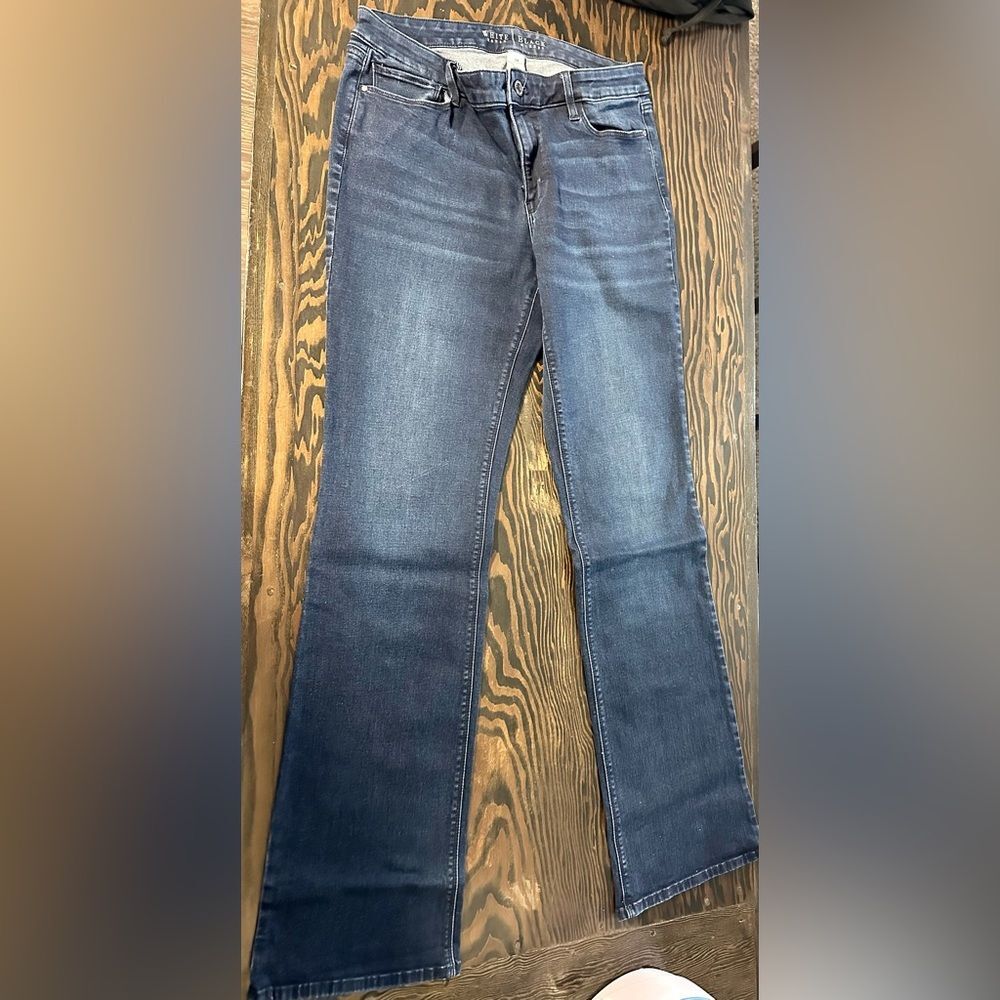 White House Black Market Bootcut Denim Jeans Darker Wash Blue (1009)